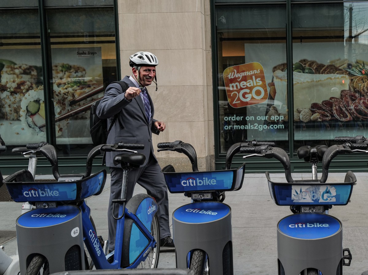 Pardon him? Mayor Adams mum on rumored appeal to ex-president Trump, mocks Lander for accusation 2 Brad Lander wearing bicycle helmet
