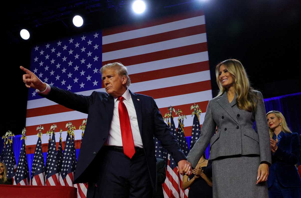Donald Trump at victory party
