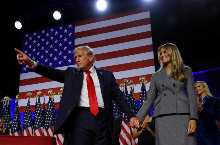 Donald Trump at victory party