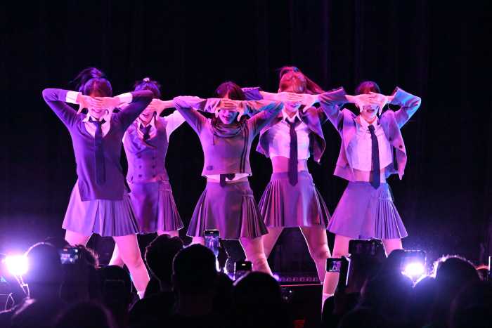 Girls performing at stage