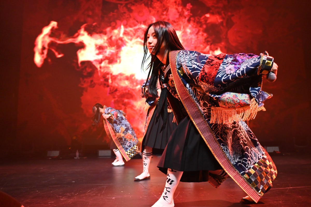 Japanese girl group Atarashii Gakko! talks world tour and reaching fans with their music 3 Atarashii Gakko! performs live on stage.