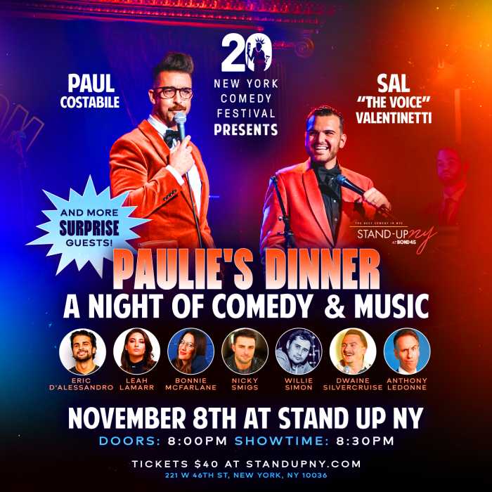 Paulie's Dinner returns to New York Comedy Festival for night of laughs and music 6 a flyer for paulie's dinner