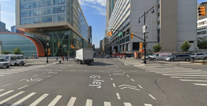 Jay Street and Tillary Street, the site of the moped crash