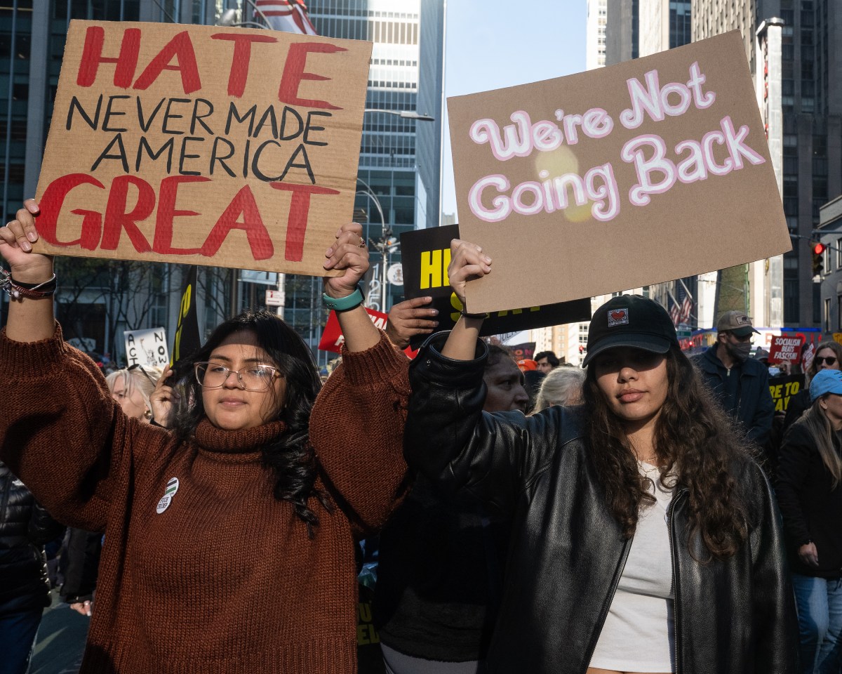 New Yorkers declare they 'won't back down' from opposing President-elect Trump at Manhattan march 7