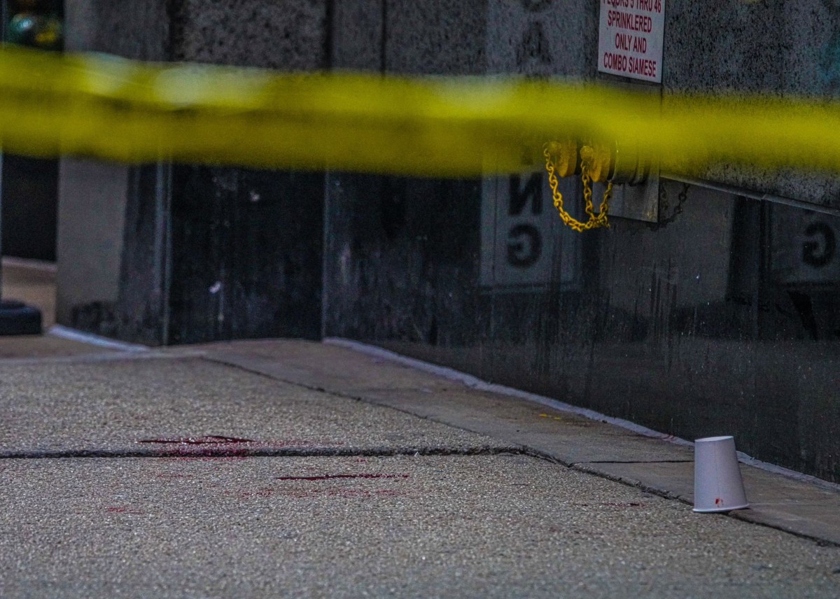 MIDTOWN ASSASSIN: Luigi Mangione’s fingerprints apparently match crime scene evidence 2 Midtown assassination scene Brian Thompson blood