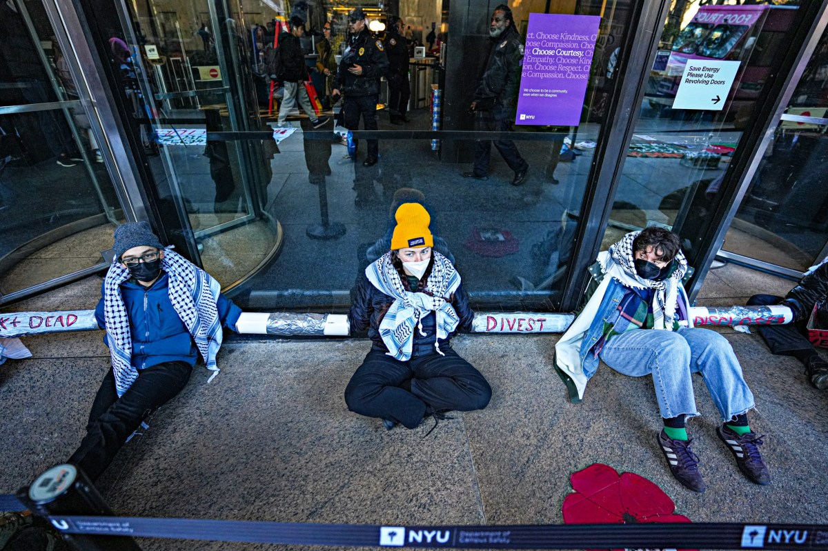 NYU students and professors cuffed after blocking library during latest pro-Palestine protest 3