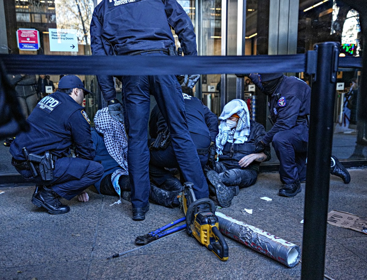 NYU students and professors cuffed after blocking library during latest pro-Palestine protest 10