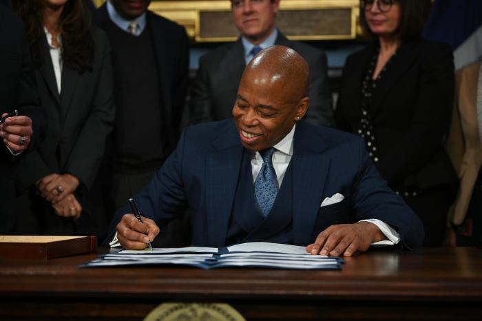 Mayor Eric Adams says bill will address city's growing housing crisis.