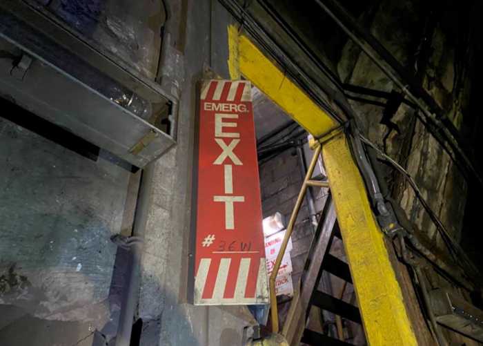 faulty subway emergency exit lighting