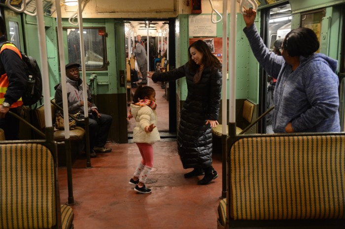 Holiday Nostalgia Rides are back in the NYC subways! Here's when you can catch a vintage train. 3 interior of a vintage train part of the Holiday Nostalgia Rides in NYC