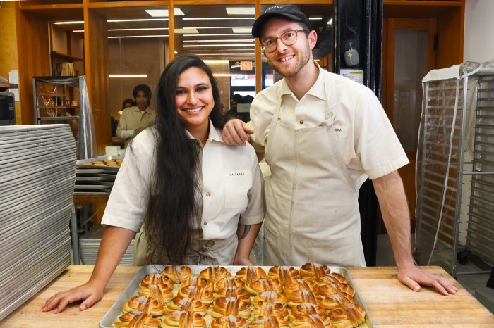East Village's La Cabra serving up exceptional coffee, inventive pastries and a perfectionist’s touch 2 Pastry Chef Rachel Lowery and Head Baker Jared Sexton of La Cabra in the East Village with their best-selling Cardamom Buns