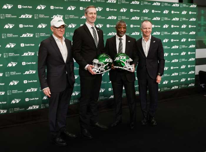 Woody Johnson Darren Mougey Aaron Glenn Jets