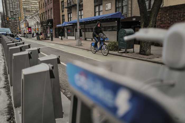 NYC moped deaths spike, e-bike collisions continue upward trend, NYPD stats show 2 Riding a CitiBike on 2nd Avenue near East 30th Street on Jan. 12, 2025.