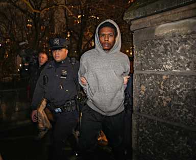 Police arresting the suspect