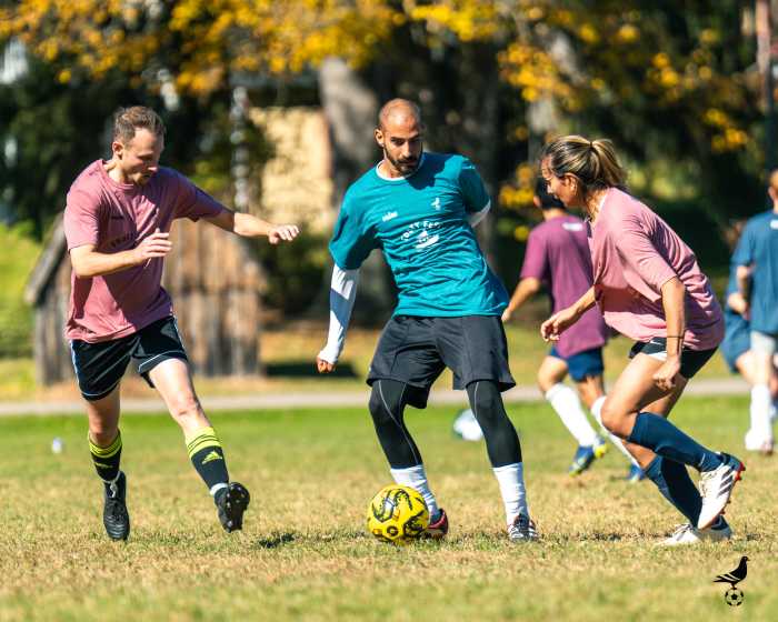 Players playing football