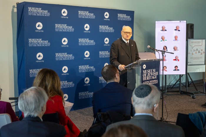 Holocaust Remembrance Day memorial event in Manhattan brings 200 survivors together, 80 years later: 'I still feel the pain of it' 4 Jack Kilger, president and CEO of Museum of Jewish Heritage – A Living Memorial to the Holocaust, thanks a room of survivors for their involvement in the new AI program.