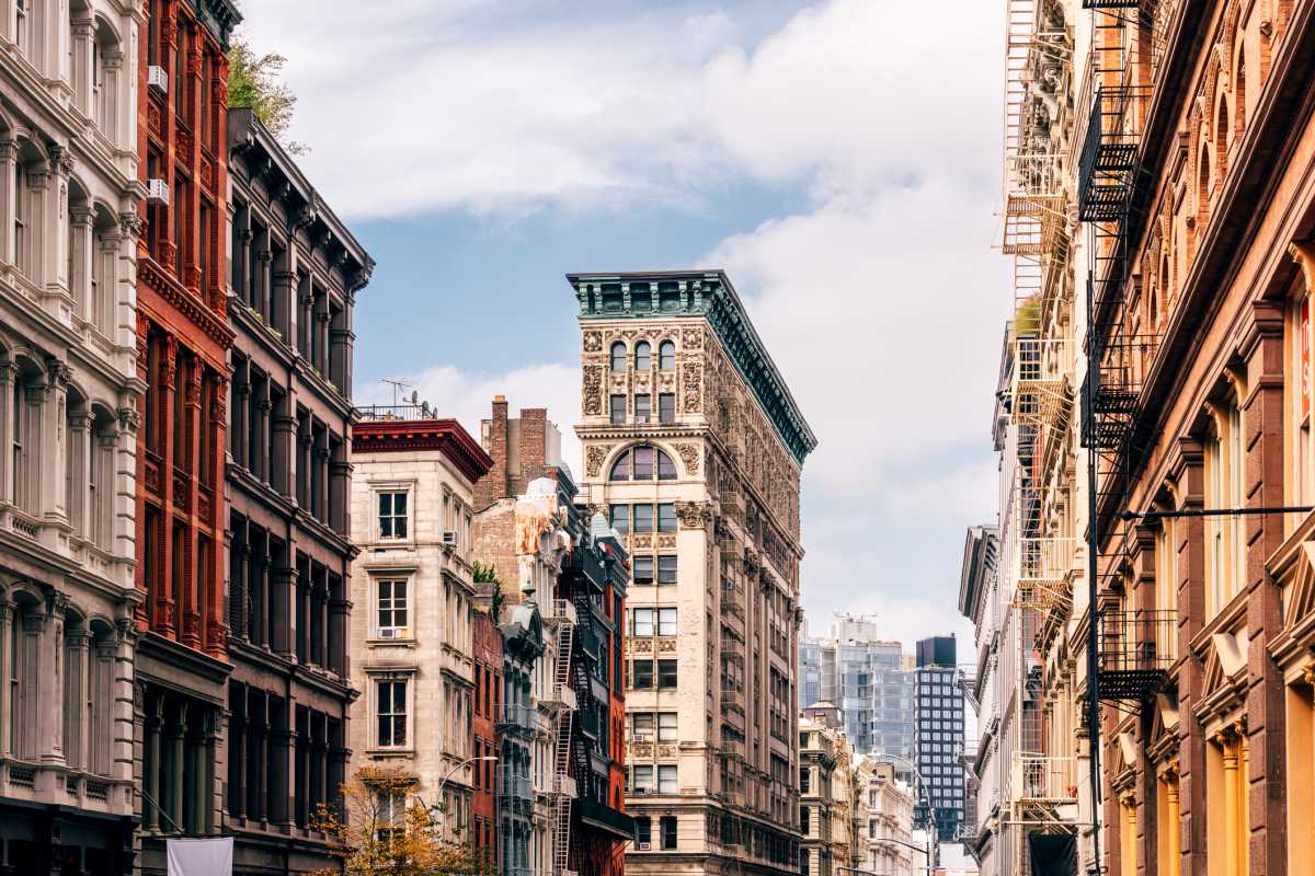 SoHo district on a sunny day, New York City, USA