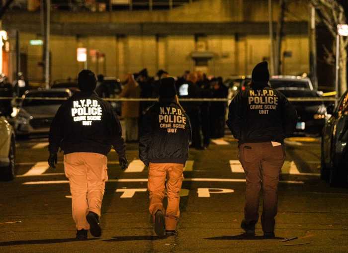 Police at the scene of a reported mass shooting in Queens on Jan. 1, 2025.