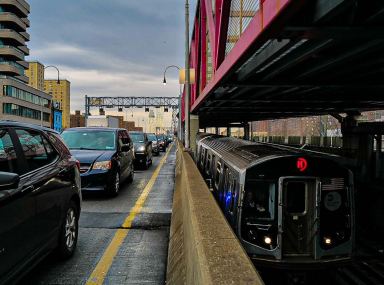 Congestion pricing toll gantries Williamsburg Bridge