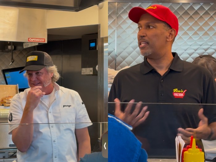 Feeding into history! Hamburger America features D.C. staple, Ben's Chili Bowl, for Black History Month 2 George Motz and Nizam Ali, one of Ben's sons, served up the special dish at the South Village eatery.