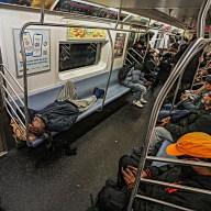 'Everyone feels unsafe': Homeless continue to make beds on rush hour subway trains as NYPD vows to address underground issues 2
