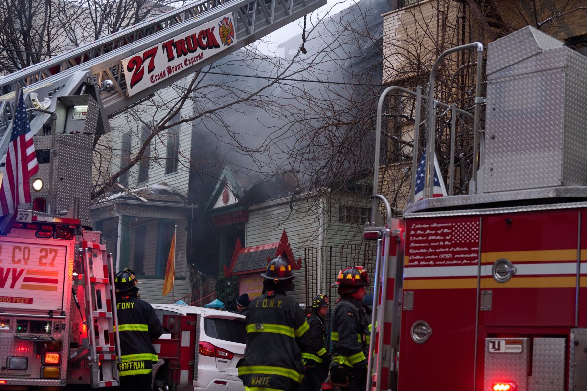 The first arriving FDNY units encountered heavy smoke and flames but quickly began a search-and-rescue operation — crawling through the burning building to get to two victims trapped.