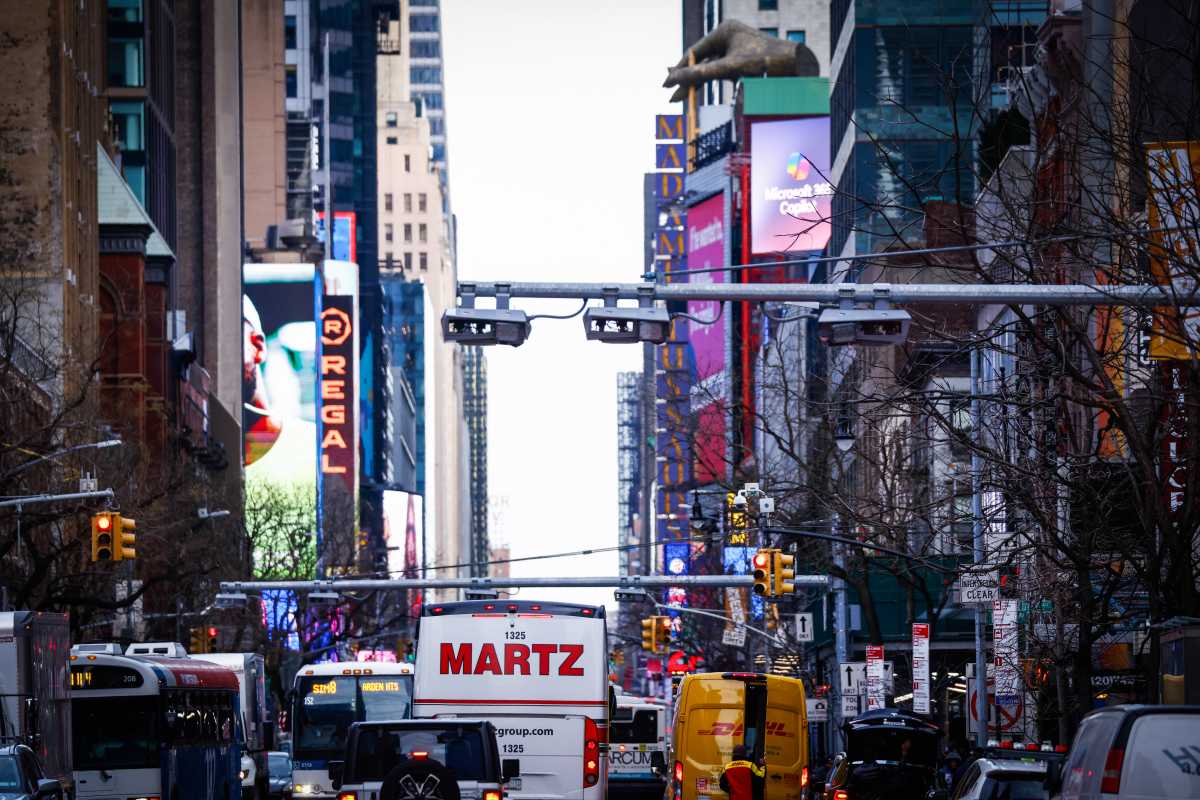 Congestion pricing gantries in Manhattan