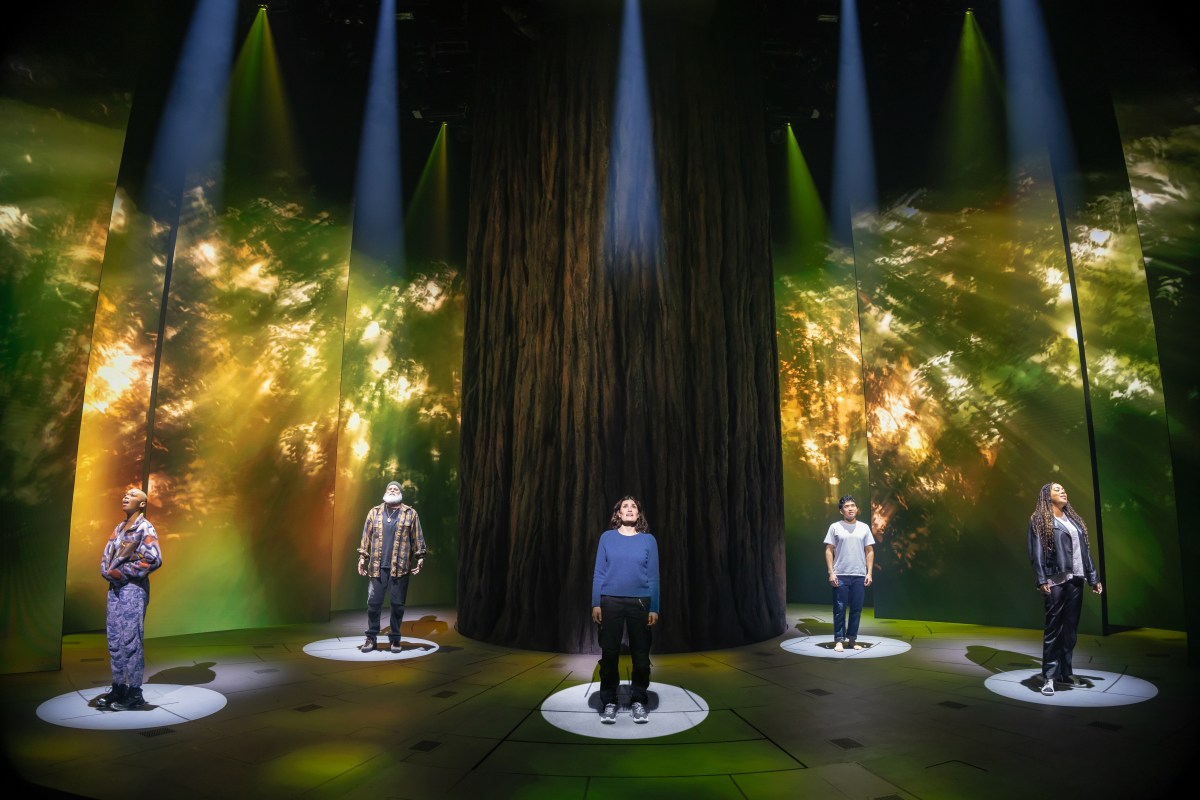 Review | 'Redwood' leaves Idina Menzel dangling 3 Khaila Wilcoxon, Michael Park, Idina Menzel, Zachary Noah Piser and De'Adre Aziza in "Redwood."