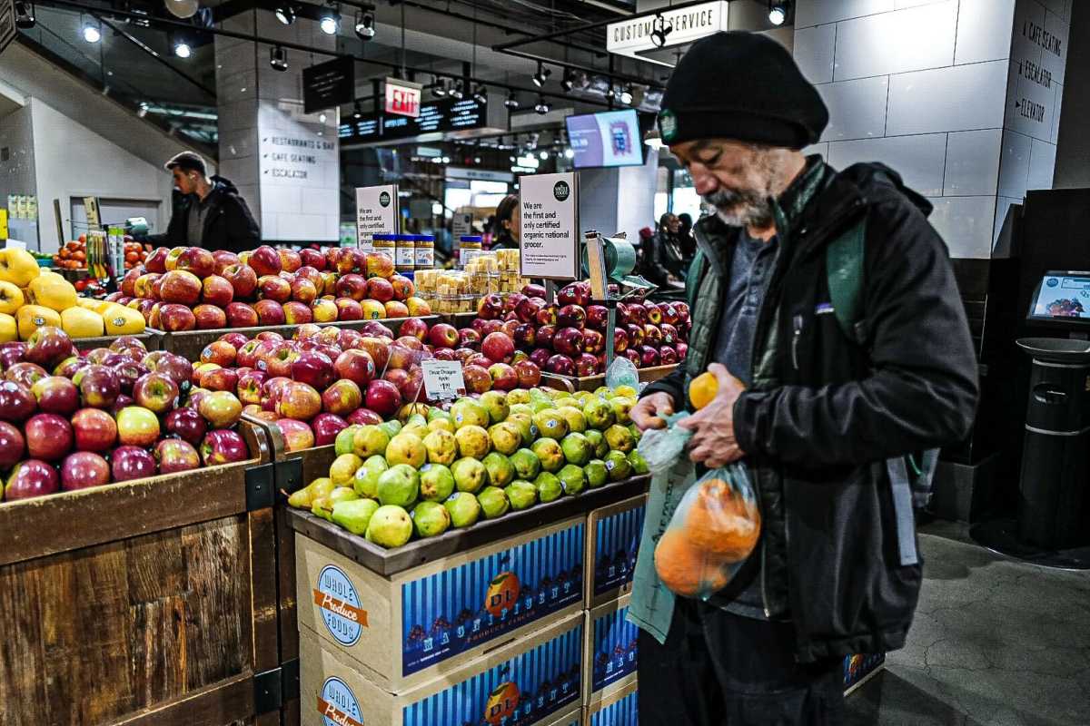 Shopping for groceries in Manhattan on March 4, 2025.