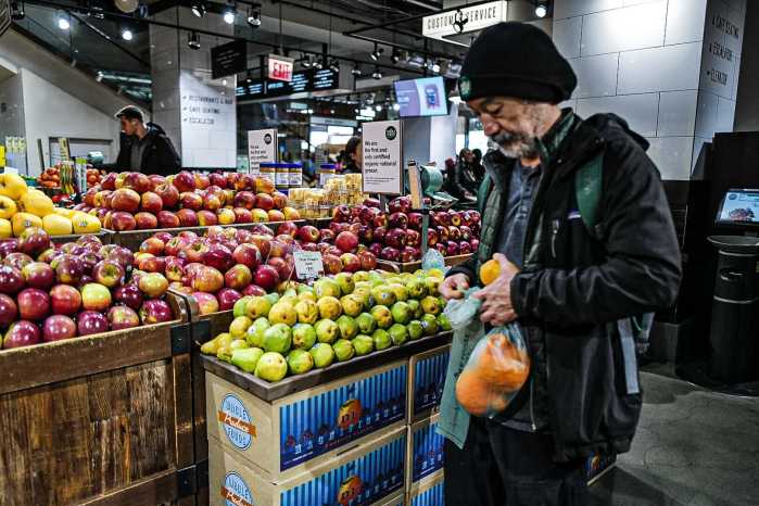 Shopping for groceries in Manhattan on March 4, 2025.