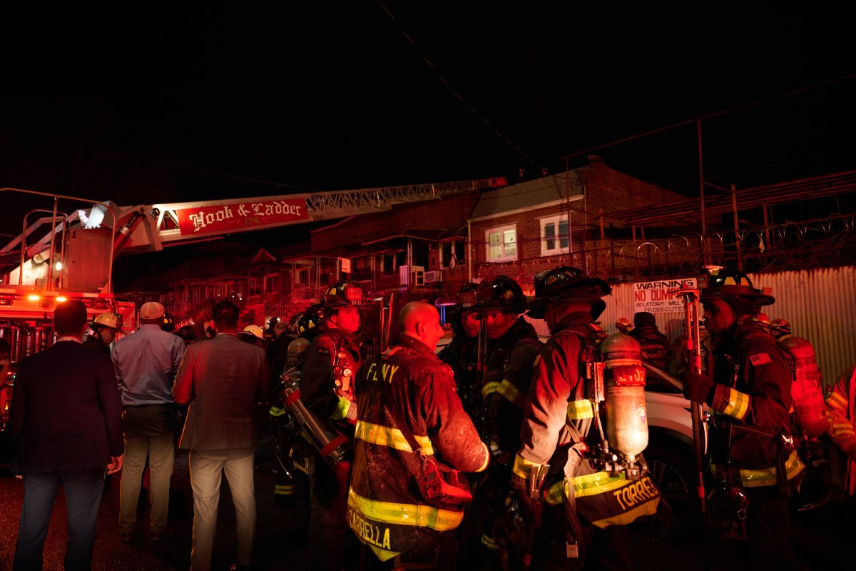 Two-alarm Brooklyn fire leaves three firefighters injured after stairwell collapse 2 Firefighters at scene of Brooklyn fire