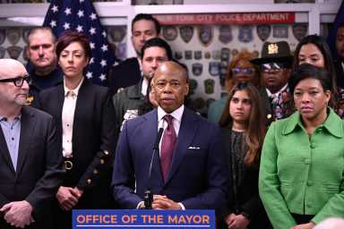 Mayor Eric Adams and Manhattan District Attorney Alvin L. Bragg, Jr.launched the new “Village Interagency Task Force" , a group of city and community agencies who will tackle quality of life issues near Washington Square Park.