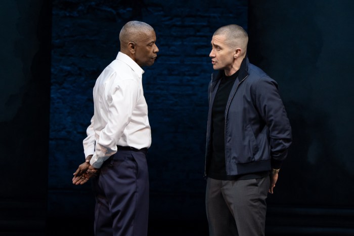 Denzel Washington as Othello and Jake Gyllenhaal as Iago in "Othello" on Broadway.