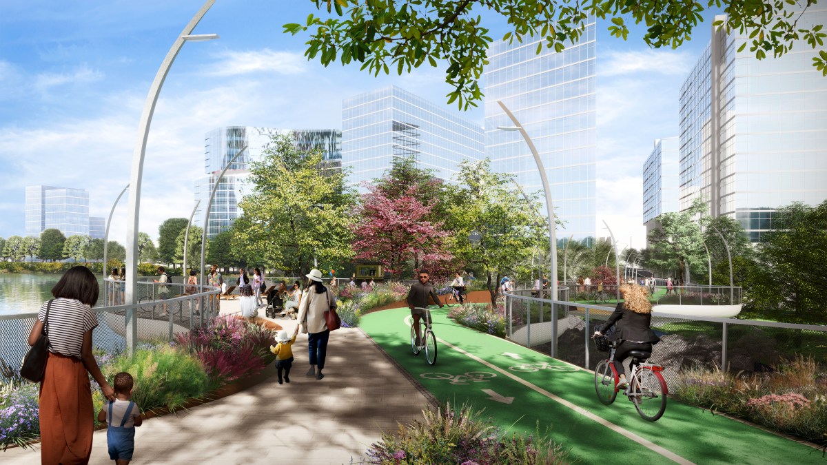 Rendering of Flushing Skypark in Queens near proposed Metropolitan Park