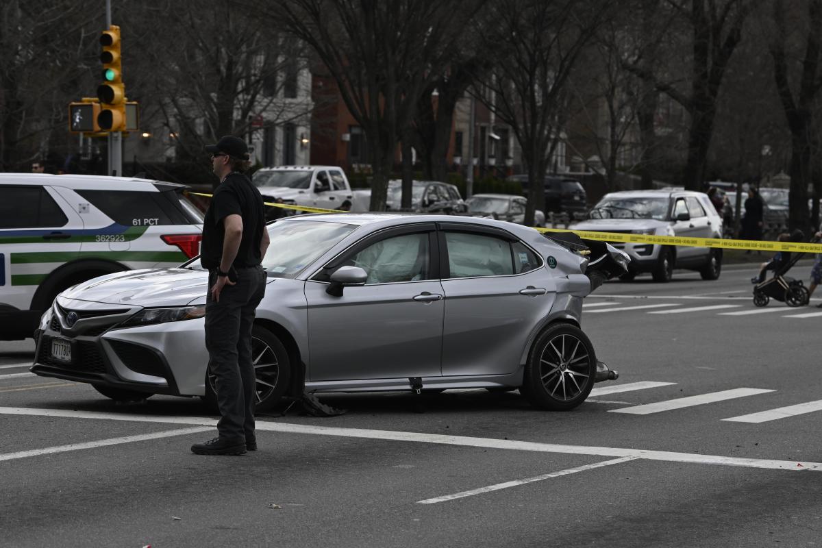 A silver Camry was struck by a blue Audi in a deadly Brooklyn collision.