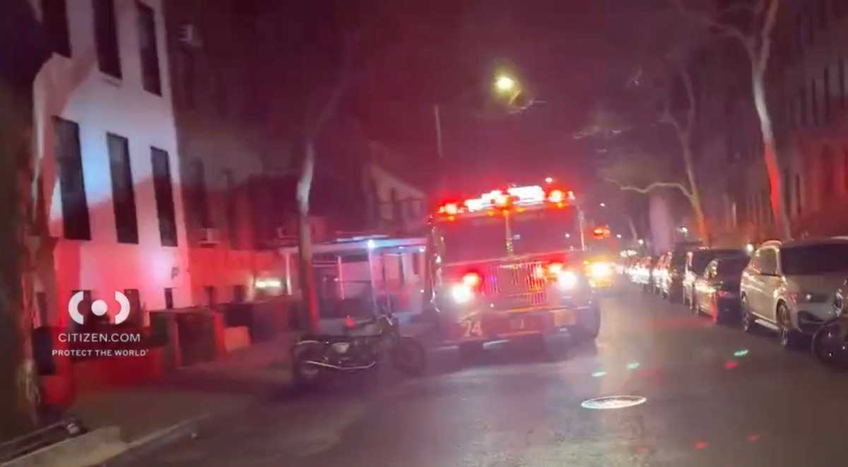 Fire truck at scene of Upper West Side fire
