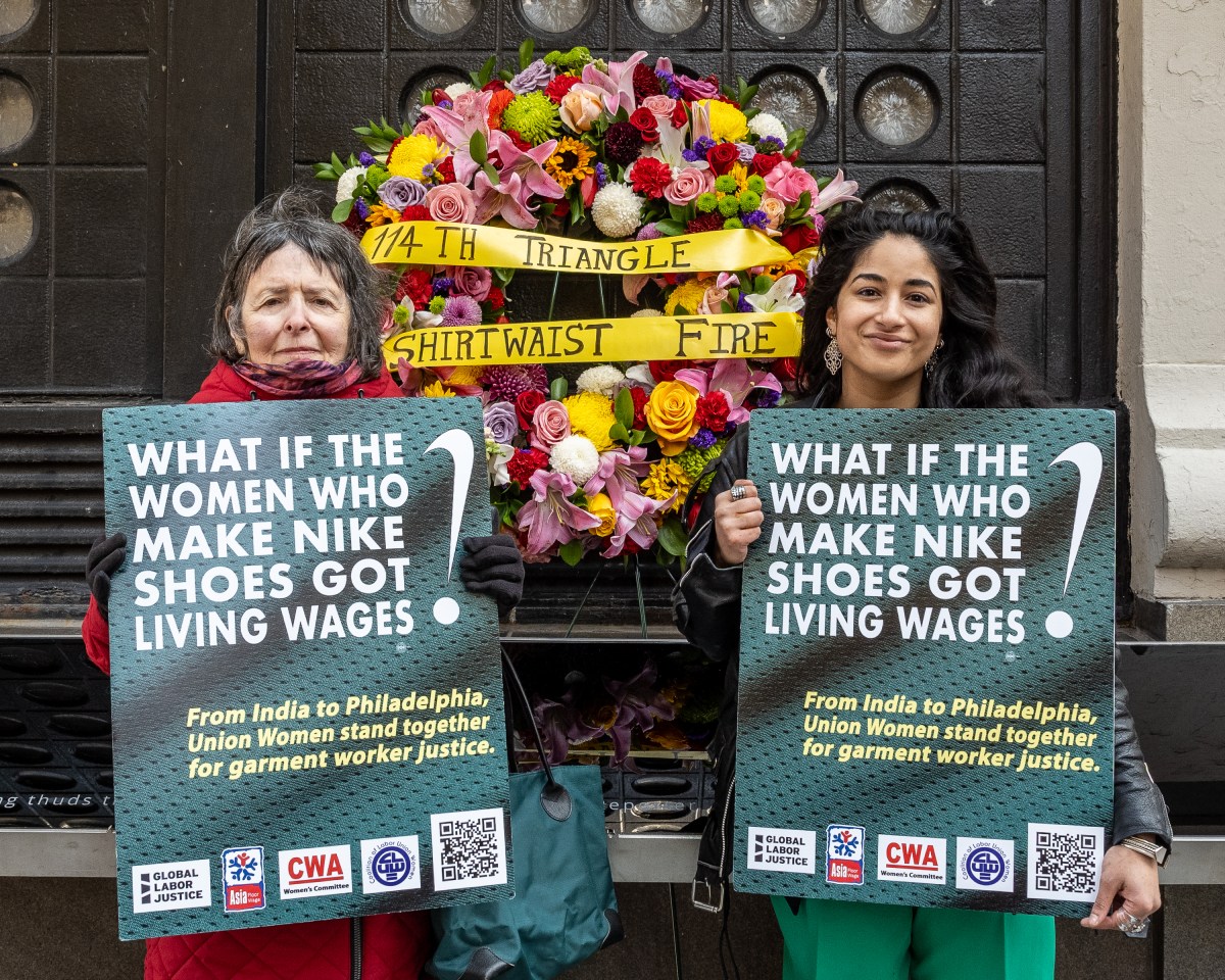 Suzanne Pred Bass (left) is the descendant of 23-year-old Rosie Weiner and Katie Weiner, who perished in the Triangle Shirtwaist Factory Fire