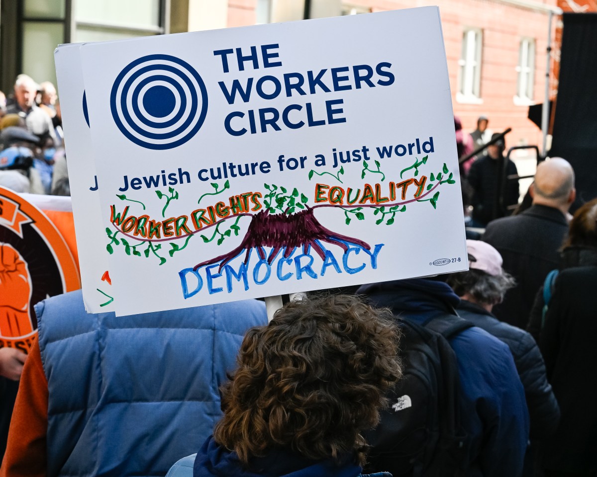 Union members attend the Triangle Shirtwaist Factory commemoration. 