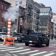 A steam stack on Manhattan streets