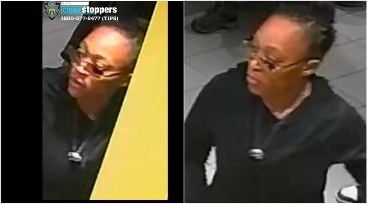 Police described the alleged suspect as a female with a dark complexion who was last seen wearing sunglasses, a black sweater, black pants, and black sneakers.