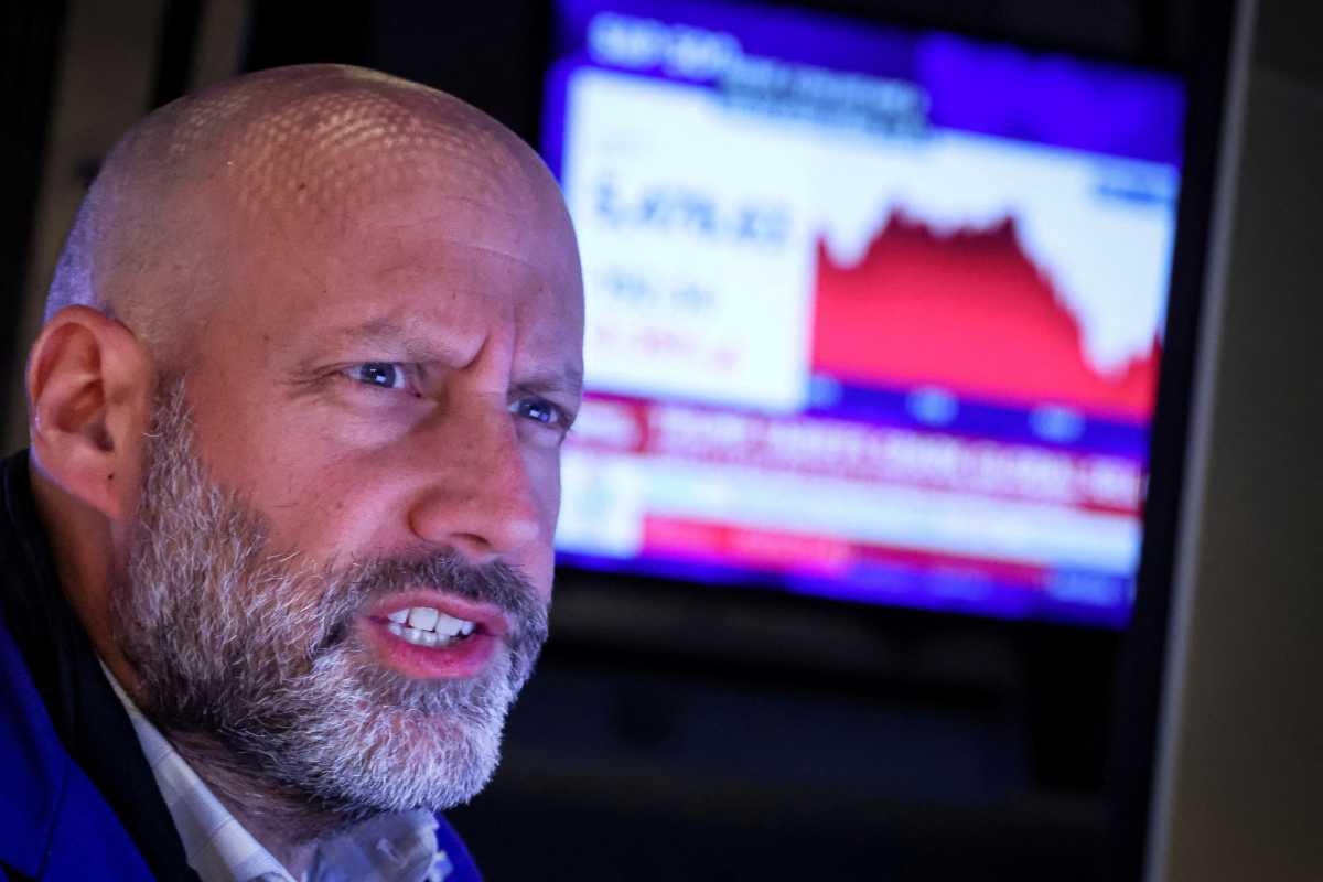 Wall Street stockbroker cringes over stock market drops and Trump tariffs