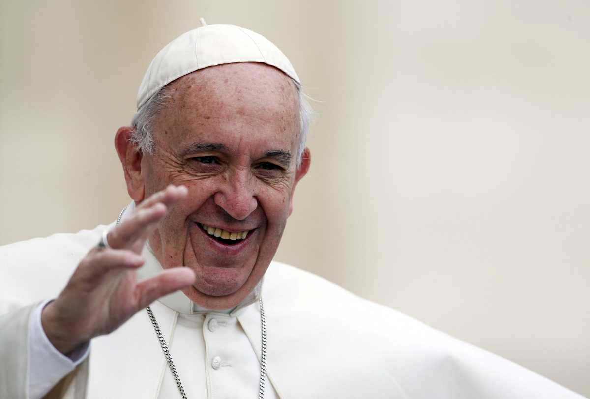 Pope Francis waving