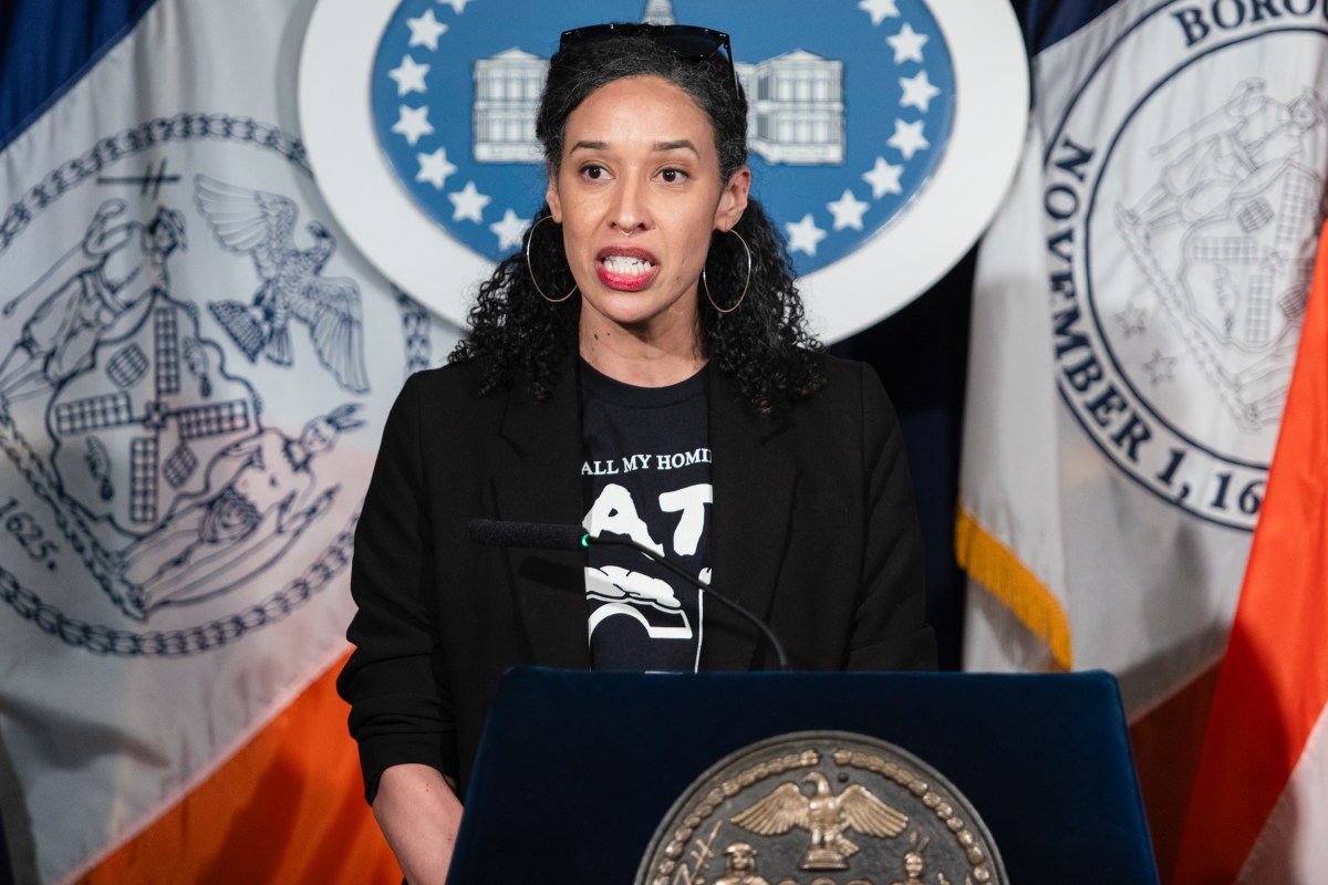 Council Member Sandy Nurse (D-Brooklyn) speaking Pre-Stated Press Conference ahead of the passage of her bathroom bill