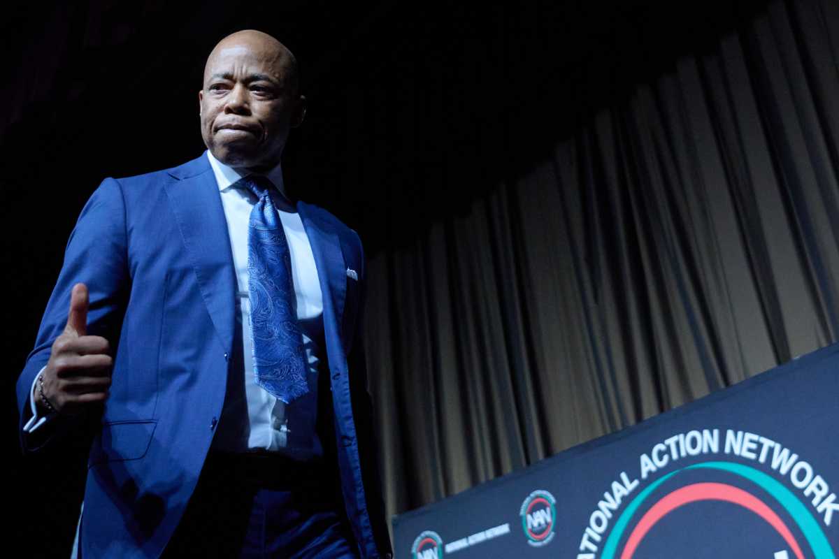 Eric Adams gives thumbs up in NYC Mayor's Race