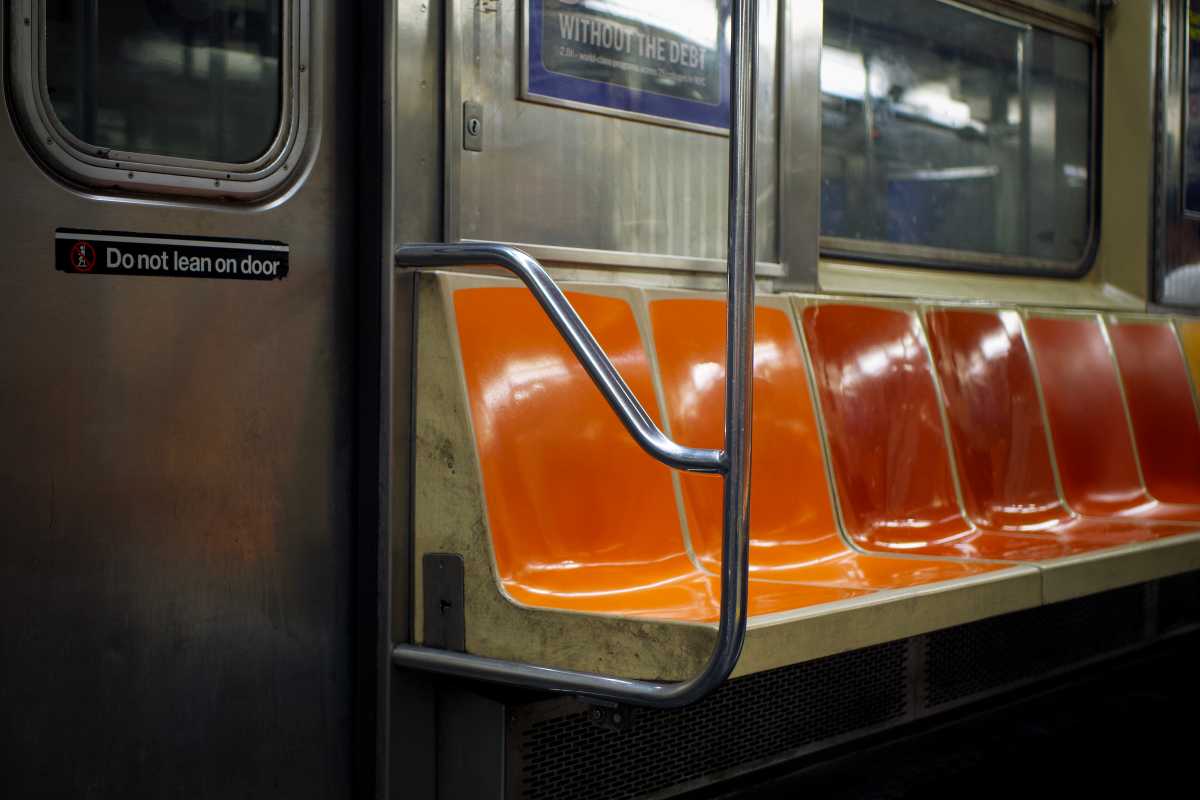 Empty subway seats
