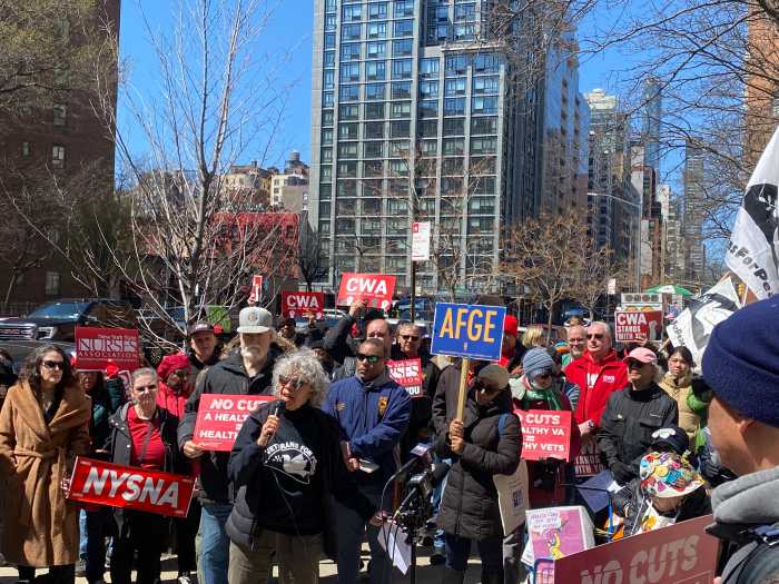 Susan Schnall, Vietnam veteran and president of Veterans for Peace, speaks passionately at the rally, calling for the country to take care of those who have served.