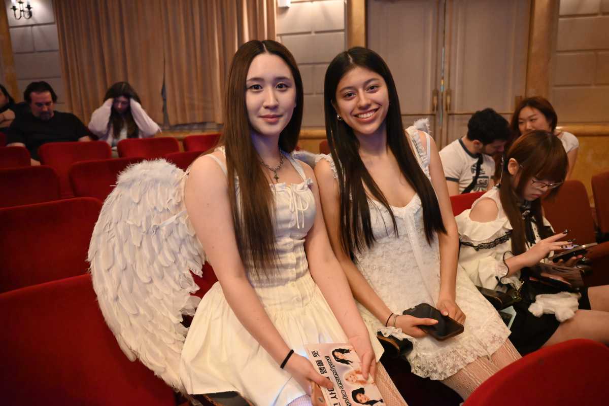 ARTMS fans dressed up in angel wings for the show.