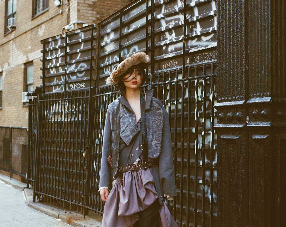 Woman in NYC in spring weather photo