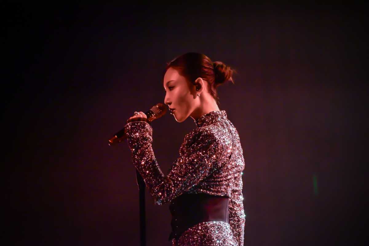 Hwasa performs in Brooklyn.