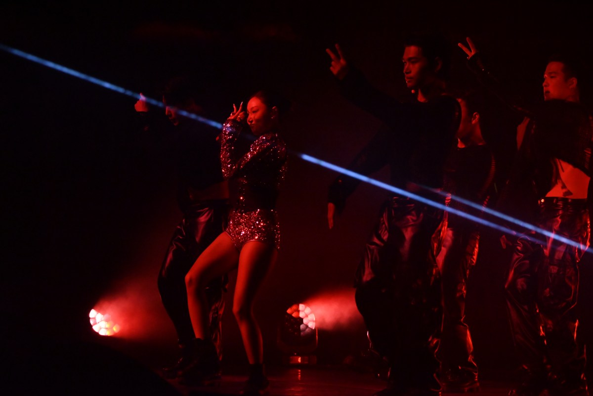 Hwasa performs in Brooklyn.